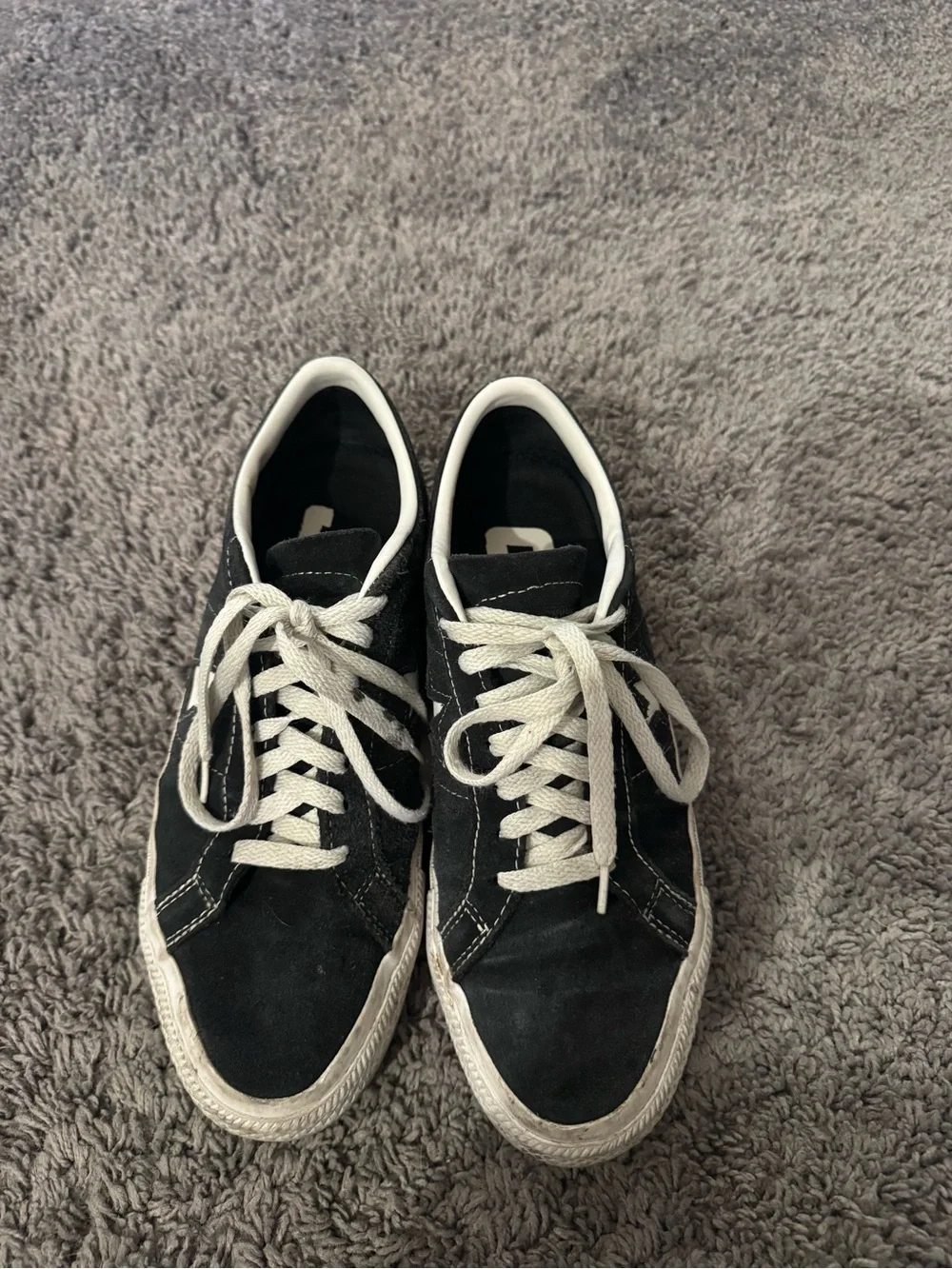 Converse All Star Black Suede Star-Accent Skate Sneakers - Picture 3 of 5